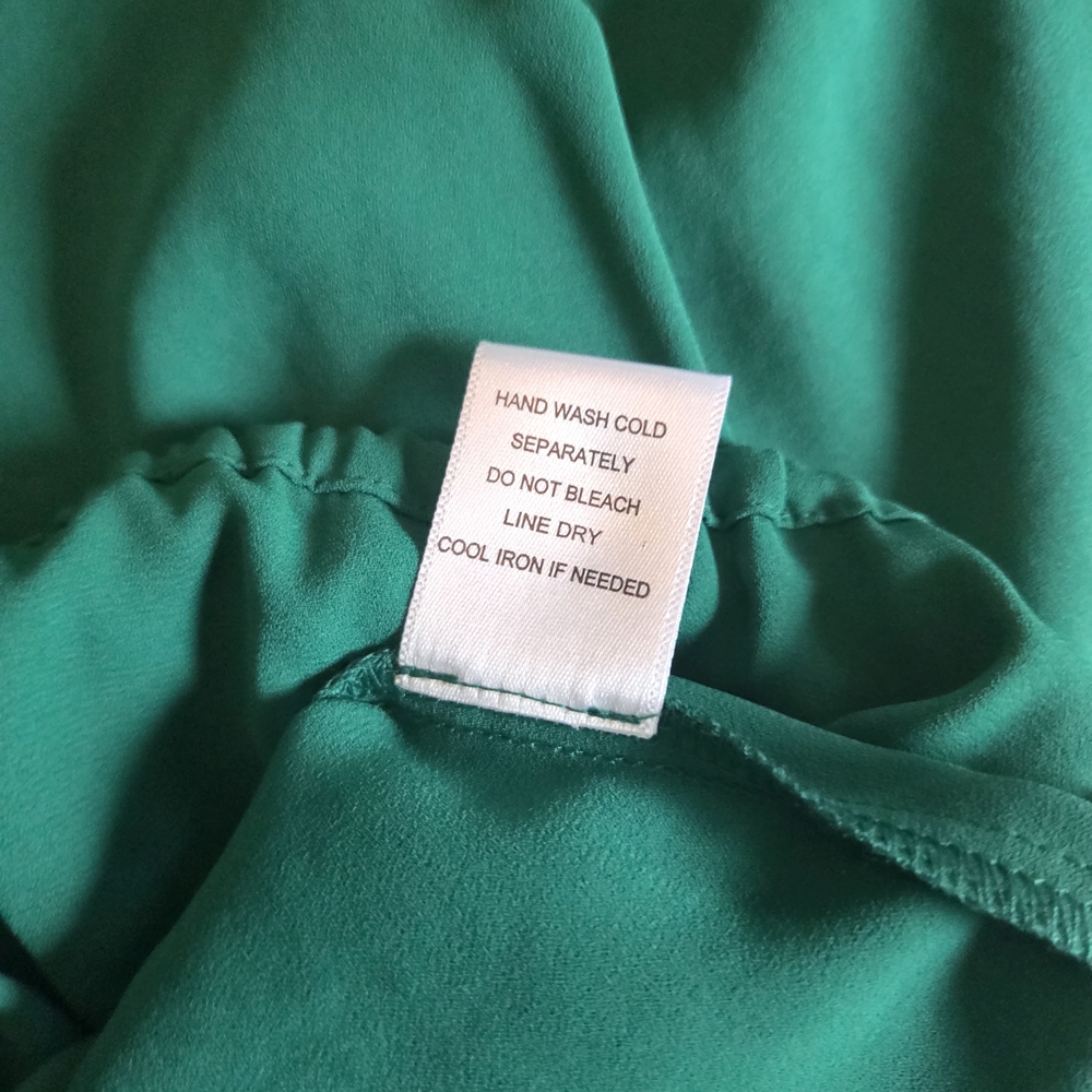 Women's Emerald Green Blouse with Black Accents - Picture 6 of 8